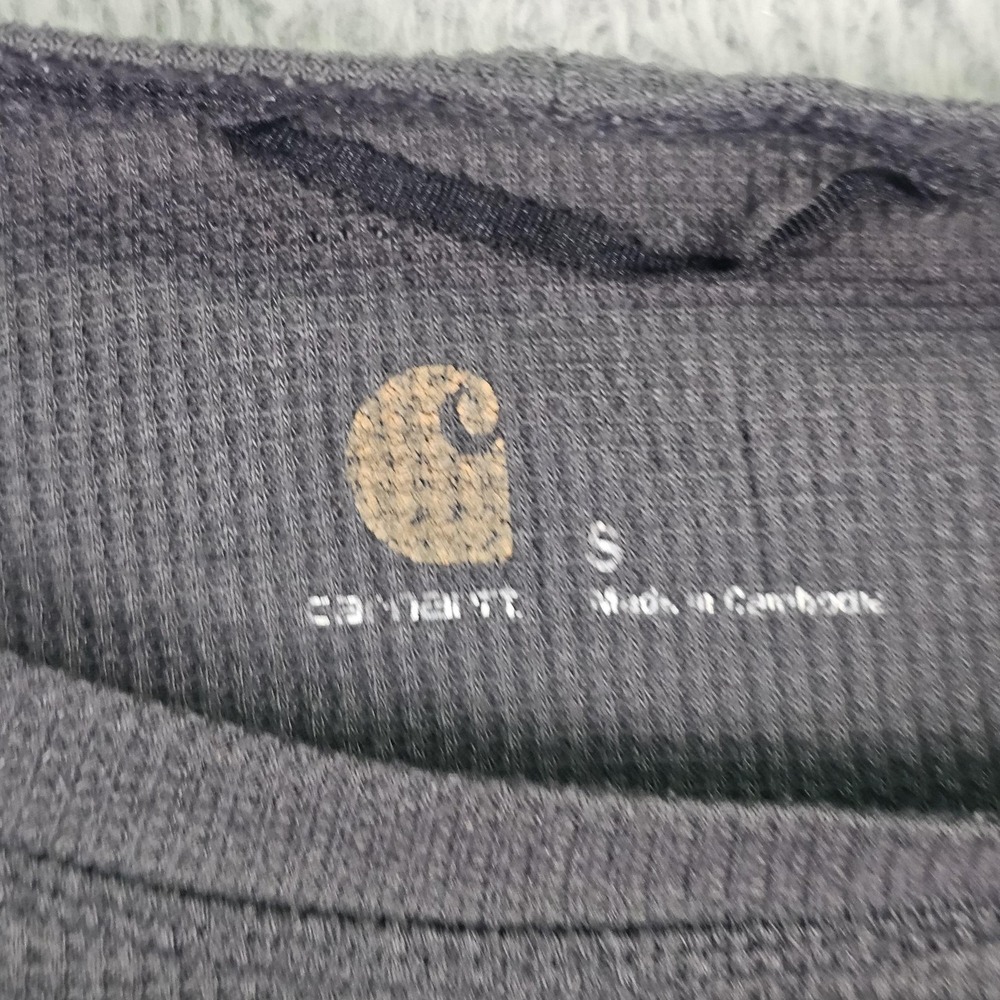 Carhartt Shirt Mens Small Gray Force Thermal Waffle Knit Long Sleeve MBL113 - Picture 7 of 11